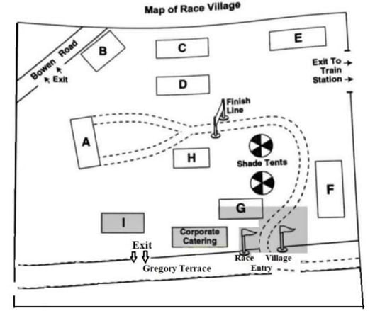 Bridge to Brisbane Fun Run - Map of Race Village