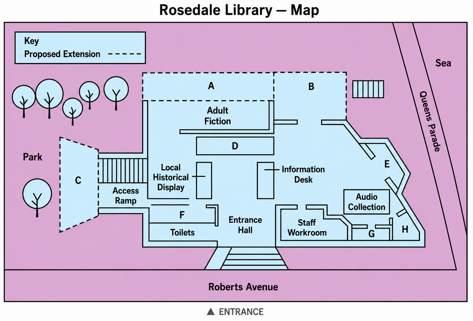 Rosedale Library map